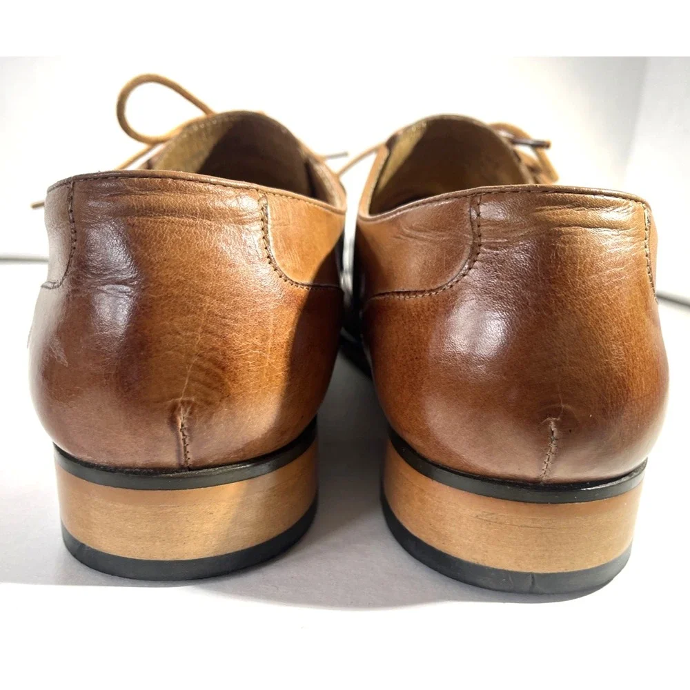 Stacy Adams Winthrop Moc-Toe Oxford Brown Leather Dress Shoes Men's 11 Lace-Up‎